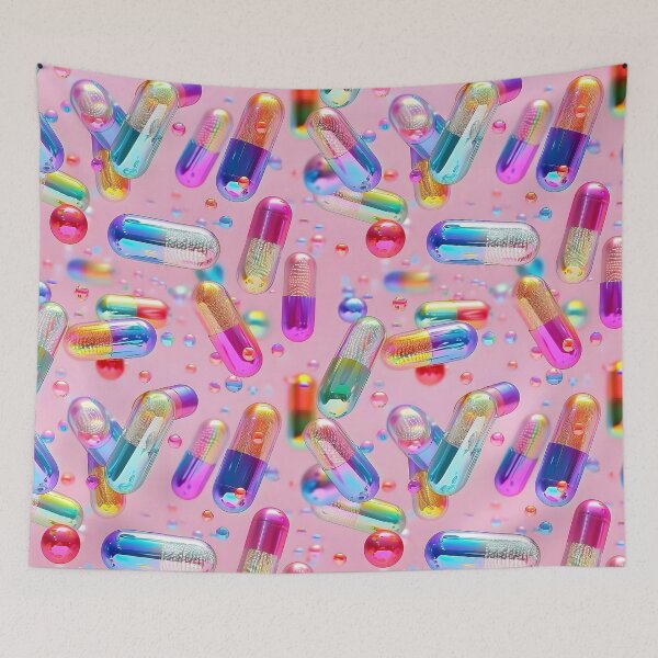 Item preview, Pink Party Holographic Pills designed and sold by dinaaaaaah.