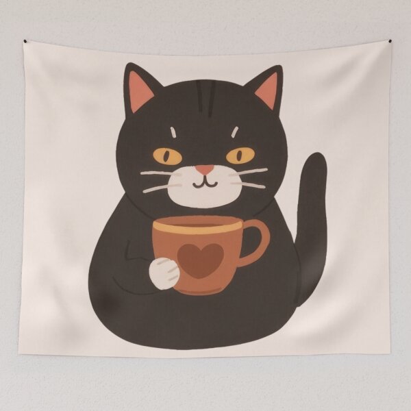 Item preview, Cute chubby funny kitty strong black coffee lover. designed and sold by SaraSumi.