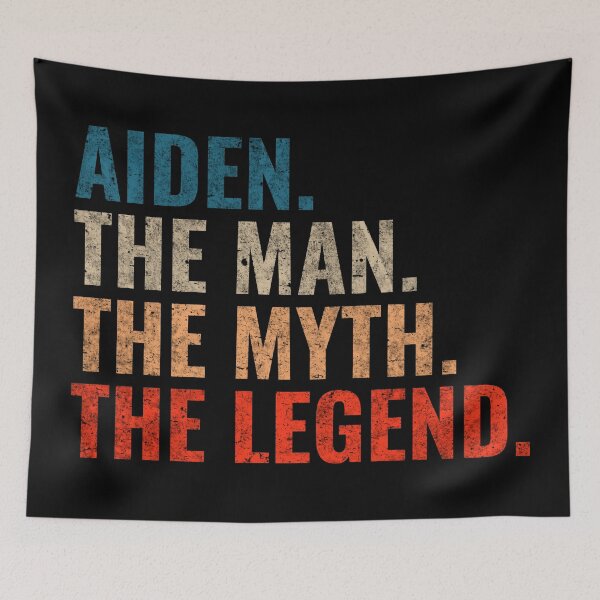 Artikelvorschau, Aiden Der Mann Der Mythos Die Legende Aiden Name Retro 70er Jahre Distress entworfen und verkauft von Teelogic.
