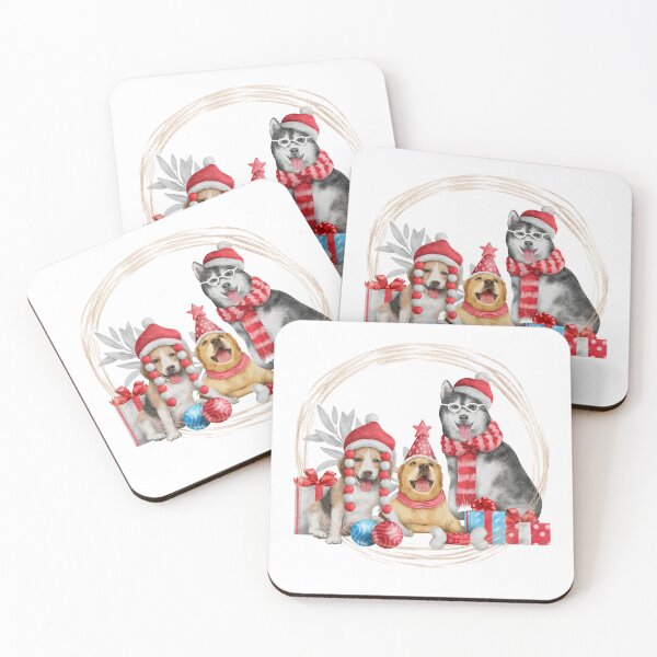 Item preview, Kawaii Dogs Celebrating Christmas designed and sold by Playful Strokes pom@pom.