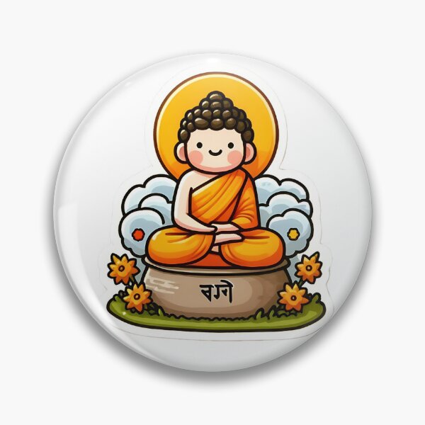 Item preview, Cute Tiny Buddha on Lotus Flower Sticker designed and sold by We-Ai-Art.