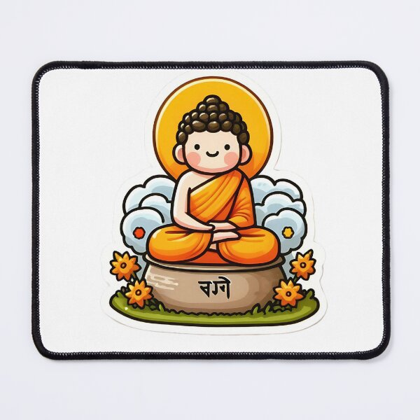 Item preview, Cute Tiny Buddha on Lotus Flower Sticker designed and sold by We-Ai-Art.