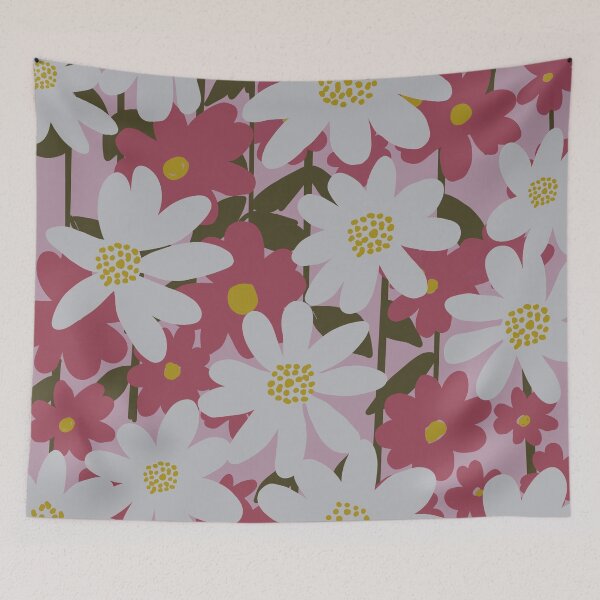 Item preview, Pink Flower Power - Hippie Flowers - 70s Floral - Pink Retro designed and sold by DreamersPlan.