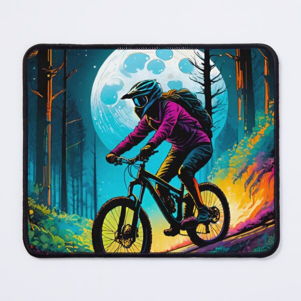 Item preview, MTB Rider Navigating Moonlit Trails designed and sold by GrizzlyCollective.