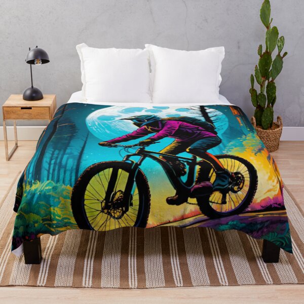 Item preview, MTB Rider Navigating Moonlit Trails designed and sold by GrizzlyCollective.