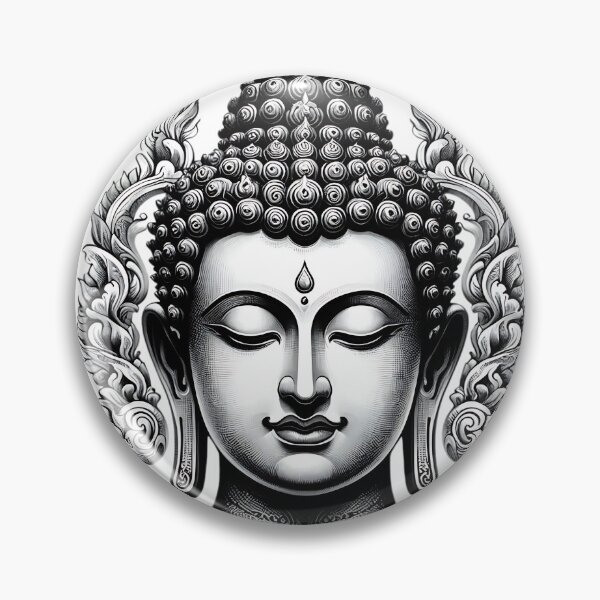 Item preview, Black and white Buddha Head Posters designed and sold by We-Ai-Art.