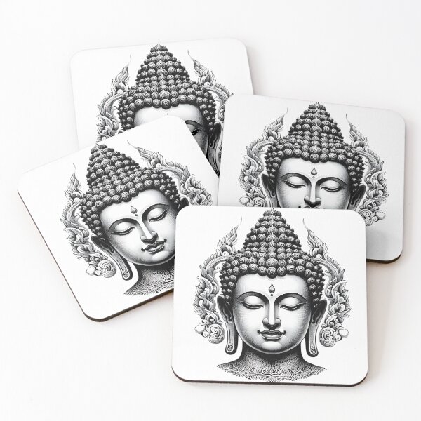 Item preview, Black and white Buddha Head Posters designed and sold by We-Ai-Art.