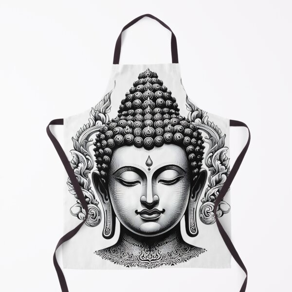 Item preview, Black and white Buddha Head Posters designed and sold by We-Ai-Art.