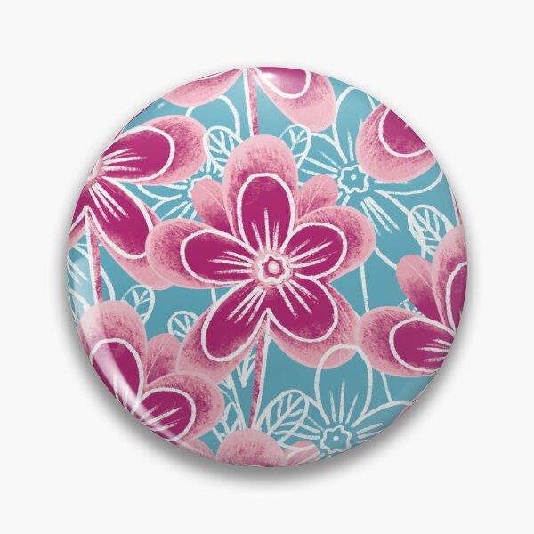 Item preview, Chalk flowers, pink on a light blue background designed and sold by Alex  Blud.