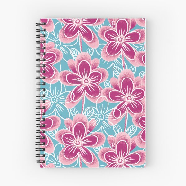 Item preview, Chalk flowers, pink on a light blue background designed and sold by Alex  Blud.