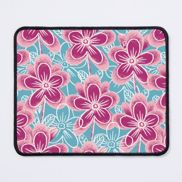 Item preview, Chalk flowers, pink on a light blue background designed and sold by Alex  Blud.