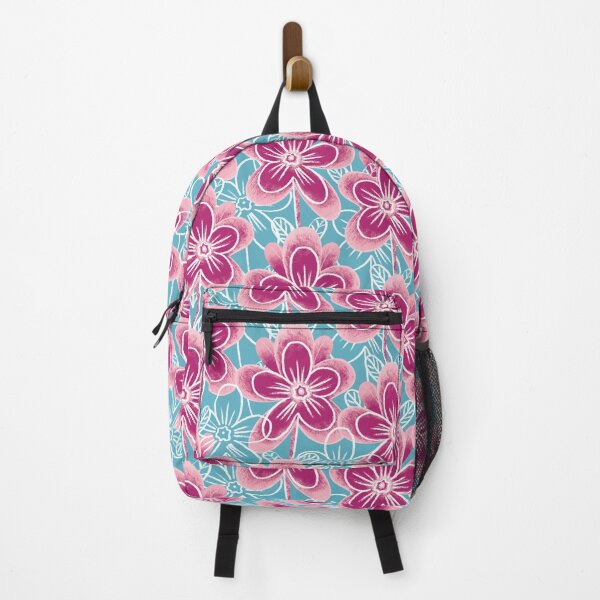 Item preview, Chalk flowers, pink on a light blue background designed and sold by Alex  Blud.
