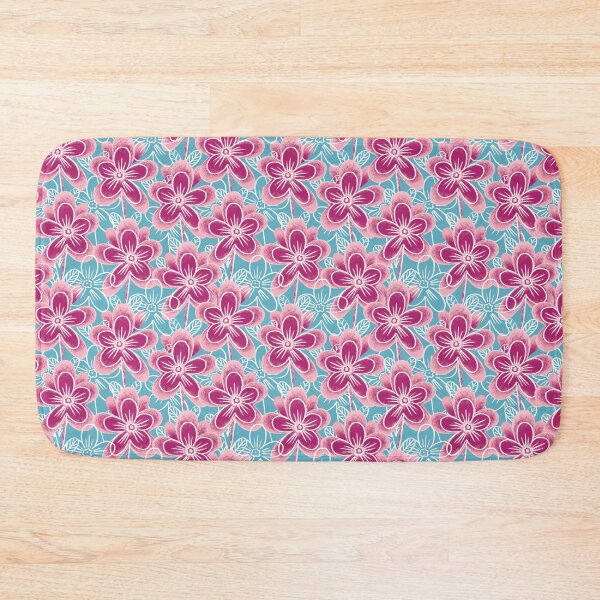Item preview, Chalk flowers, pink on a light blue background designed and sold by Alex  Blud.