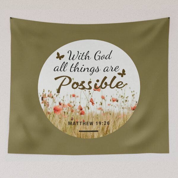 Item preview,  With God All Things Are Possible,Bible Verse ,Christian Gospel Quotes, Inspirational  Christian Woman Design, designed and sold by mattlee20.