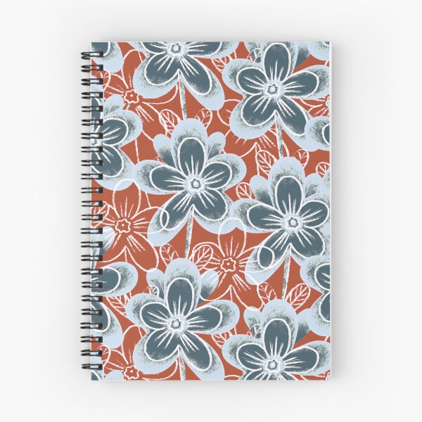Item preview, Chalk flowers, gray on terracotta background designed and sold by Alex  Blud.