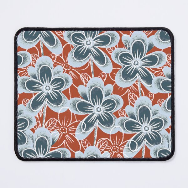 Item preview, Chalk flowers, gray on terracotta background designed and sold by Alex  Blud.