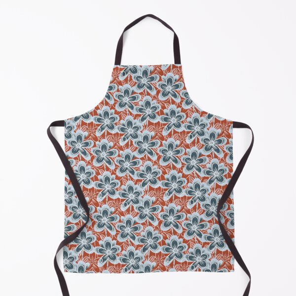 Item preview, Chalk flowers, gray on terracotta background designed and sold by Alex  Blud.