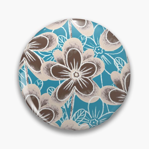 Item preview, Chalk flowers, brown on a light blue background designed and sold by Alex  Blud.