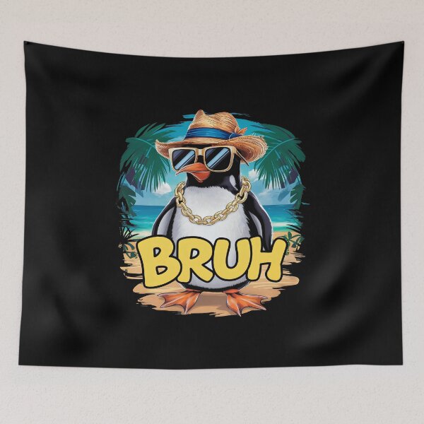 Item preview, Cool Penguin BRUH Beach Palm Trees Style Tropical beach designed and sold by w1ckerman.