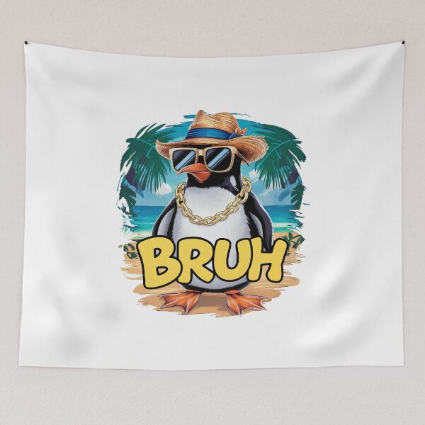 Item preview, Cool Penguin BRUH Beach Palm Trees Style Tropical beach designed and sold by w1ckerman.