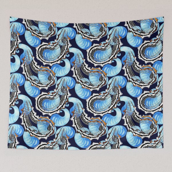 Item preview, Paisley, Light blue on dark blue background designed and sold by Alex  Blud.