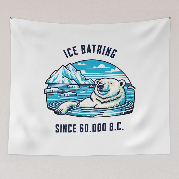 Item preview, relaxed polar bear taking an ice bath in the Arctic funny saying cold therapy designed and sold by Bouldershop.