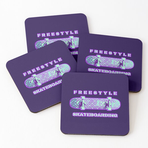 Item preview, Freestyle skateboarding, minty and purple graphics, patterned skateboard designed and sold by silent-violin.