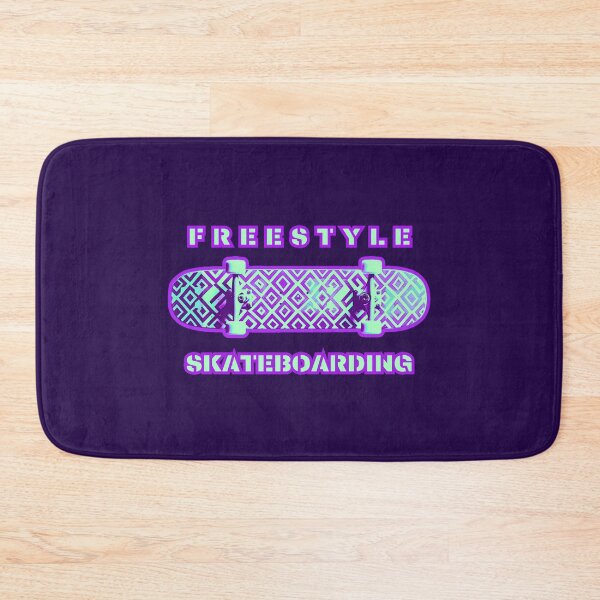 Item preview, Freestyle skateboarding, minty and purple graphics, patterned skateboard designed and sold by silent-violin.