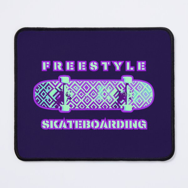 Item preview, Freestyle skateboarding, minty and purple graphics, patterned skateboard designed and sold by silent-violin.