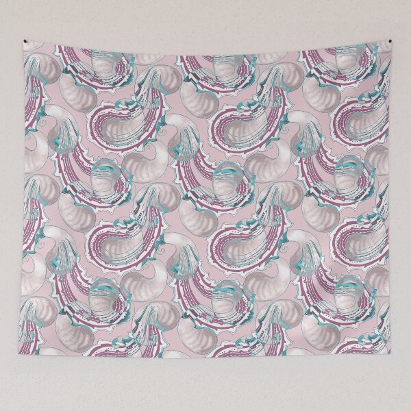 Item preview, Paisley, Lilac-turquoise on a pink background designed and sold by Alex  Blud.