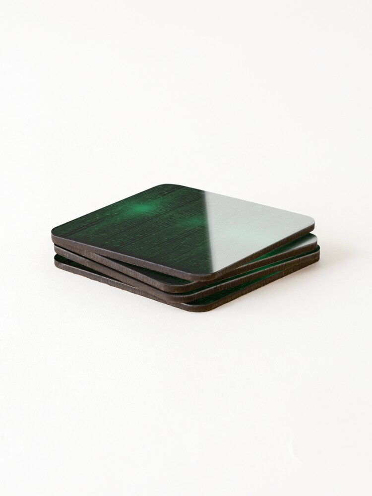 Thumbnail 4 of 5, Coasters (Set of 4), The matrix binary code. Matrix background. designed and sold by Brendsy.