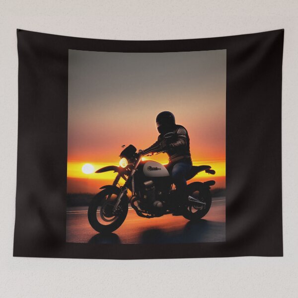 Item preview, Sunset Motorcycle Ride: Tranquil AI Art Lifestyle Gear designed and sold by ThrottlePixels.
