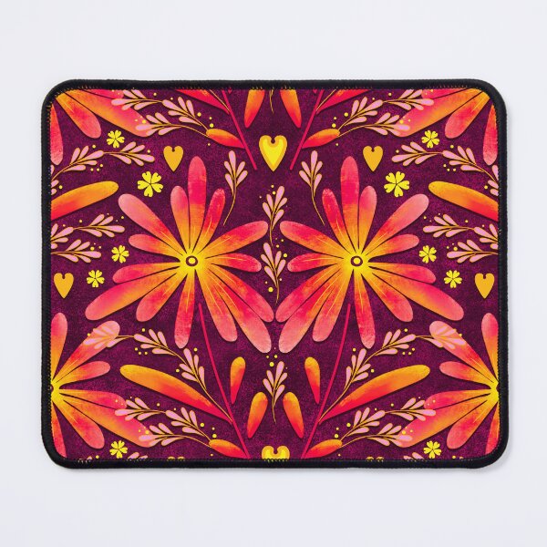Item preview, Large daisies, Light red on a dark red background designed and sold by Alex Blud.