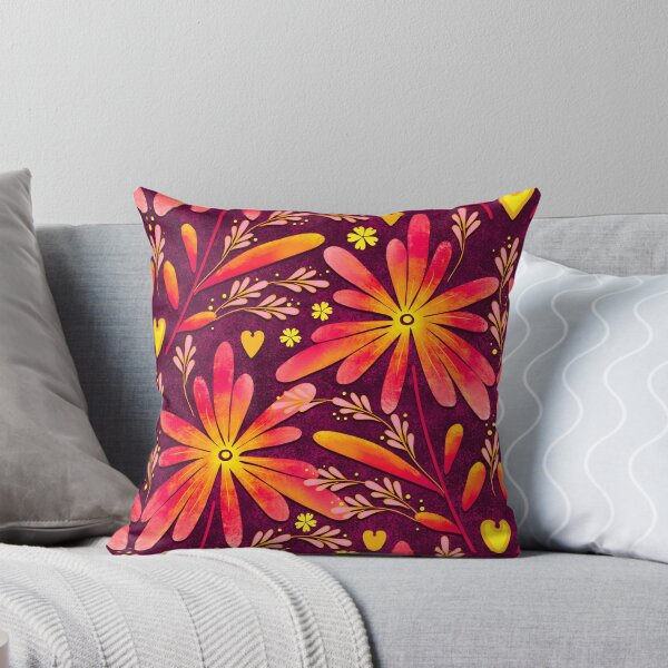 Item preview, Large daisies, Light red on a dark red background designed and sold by Alex  Blud.