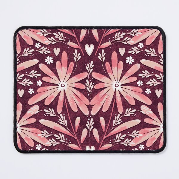 Item preview, Large daisies, Pink on burgundy background designed and sold by Alex  Blud.
