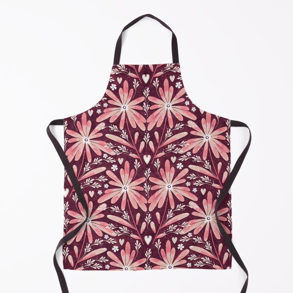 Item preview, Large daisies, Pink on burgundy background designed and sold by Alex  Blud.