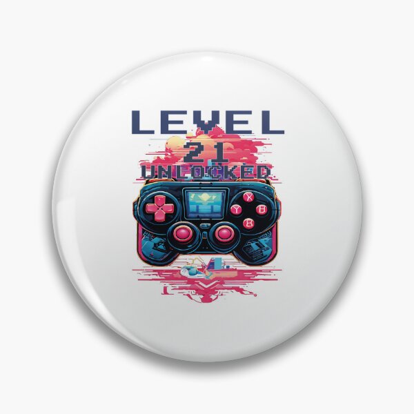 Item preview, Cumpleaños de juegos retro desbloqueado de nivel 21 designed and sold by al21ex.