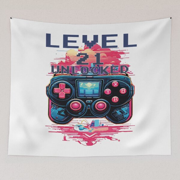 Item preview, Level 21 Unlocked Retro Gaming Birthday  designed and sold by al21ex.