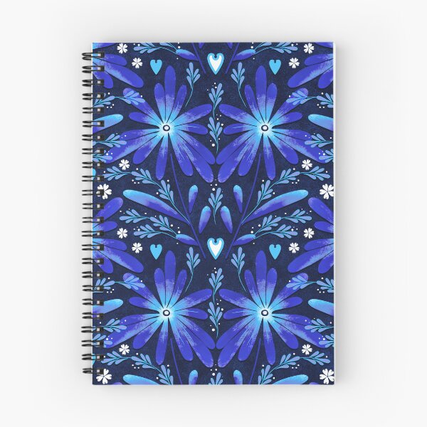 Item preview, Large daisies, Bright blue on a dark blue background designed and sold by Alex  Blud.