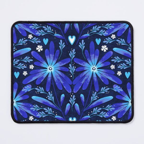 Item preview, Large daisies, Bright blue on a dark blue background designed and sold by Alex  Blud.
