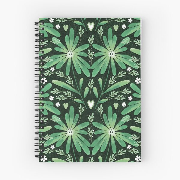 Item preview, Large daisies, Greens on a dark green background designed and sold by Alex  Blud.