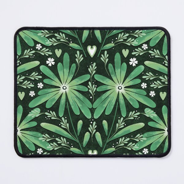 Item preview, Large daisies, Greens on a dark green background designed and sold by Alex  Blud.