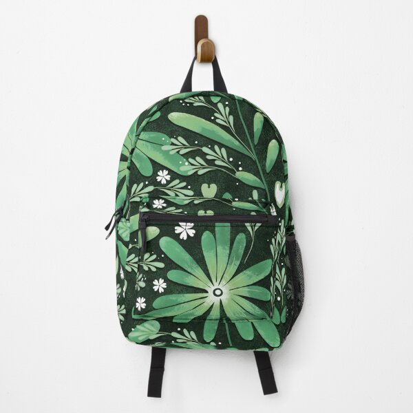 Item preview, Large daisies, Greens on a dark green background designed and sold by Alex  Blud.