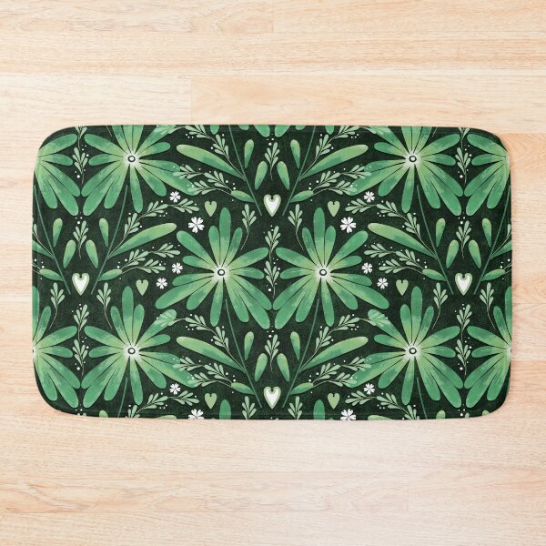 Item preview, Large daisies, Greens on a dark green background designed and sold by Alex  Blud.