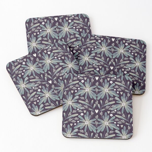 Item preview, Large daisies, Gray on dark gray background designed and sold by Alex  Blud.