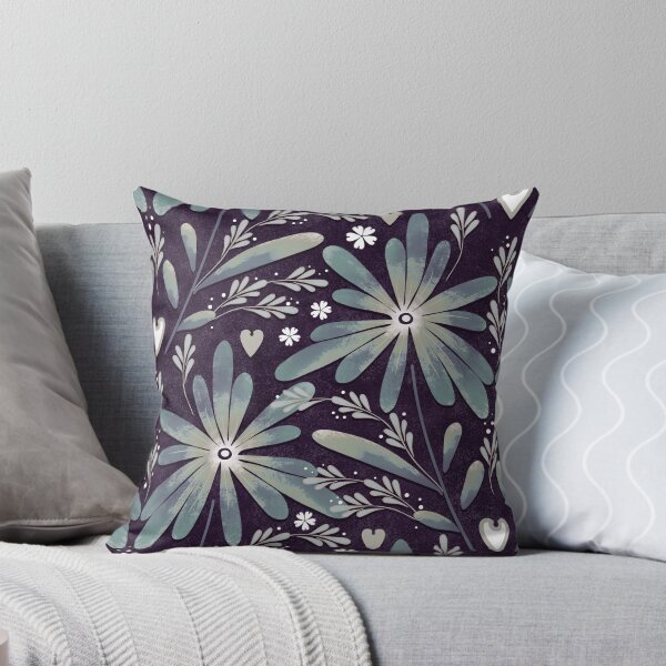 Item preview, Large daisies, Gray on dark gray background designed and sold by Alex  Blud.