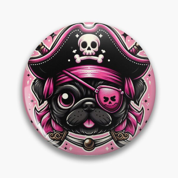 Item preview, Black pirate pug  designed and sold by SpookyCuties.