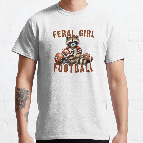 Item preview, Feral girl football raccoon designed and sold by LionDesignArts.