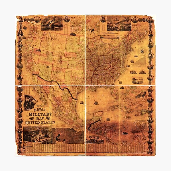 Item preview, The New Naval and Military Map of the United States (1862) designed and sold by allhistory.