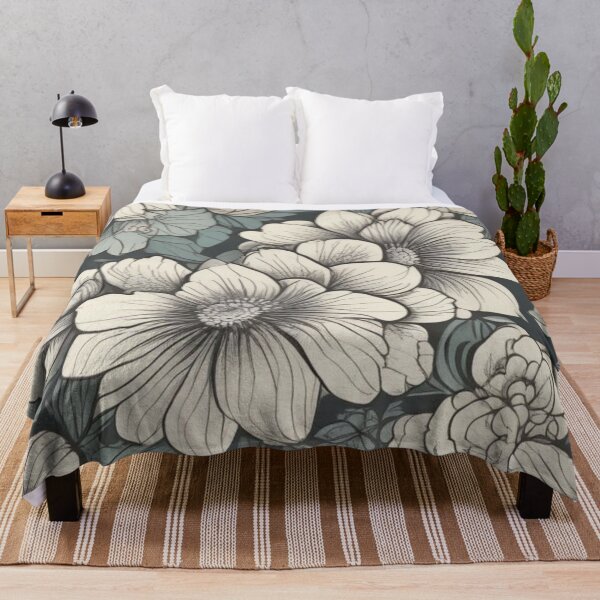 Aperçu de l'œuvre motif floral des années 1950 créée et vendue par GasconyPassion.